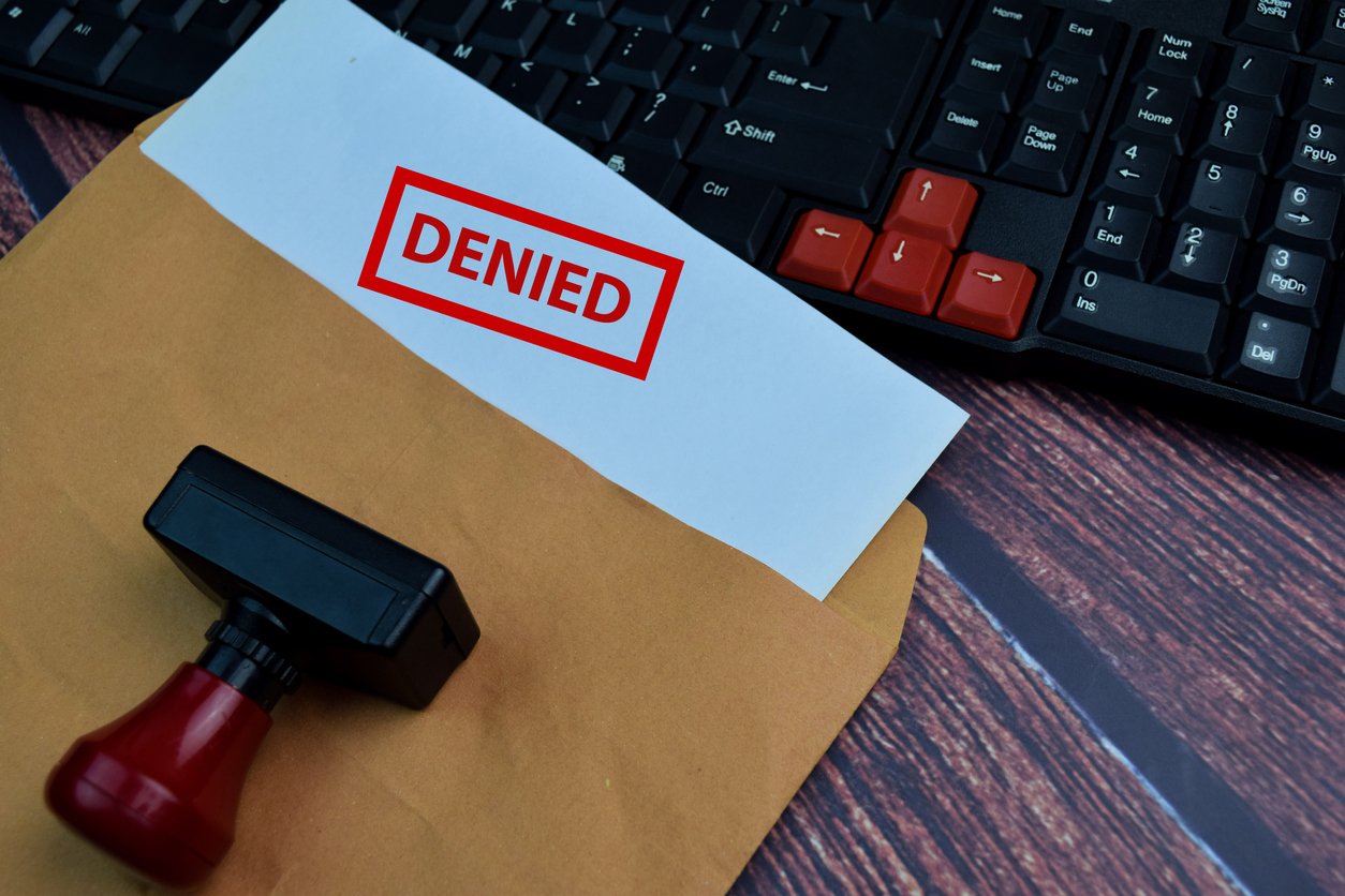 application denied stamped letter