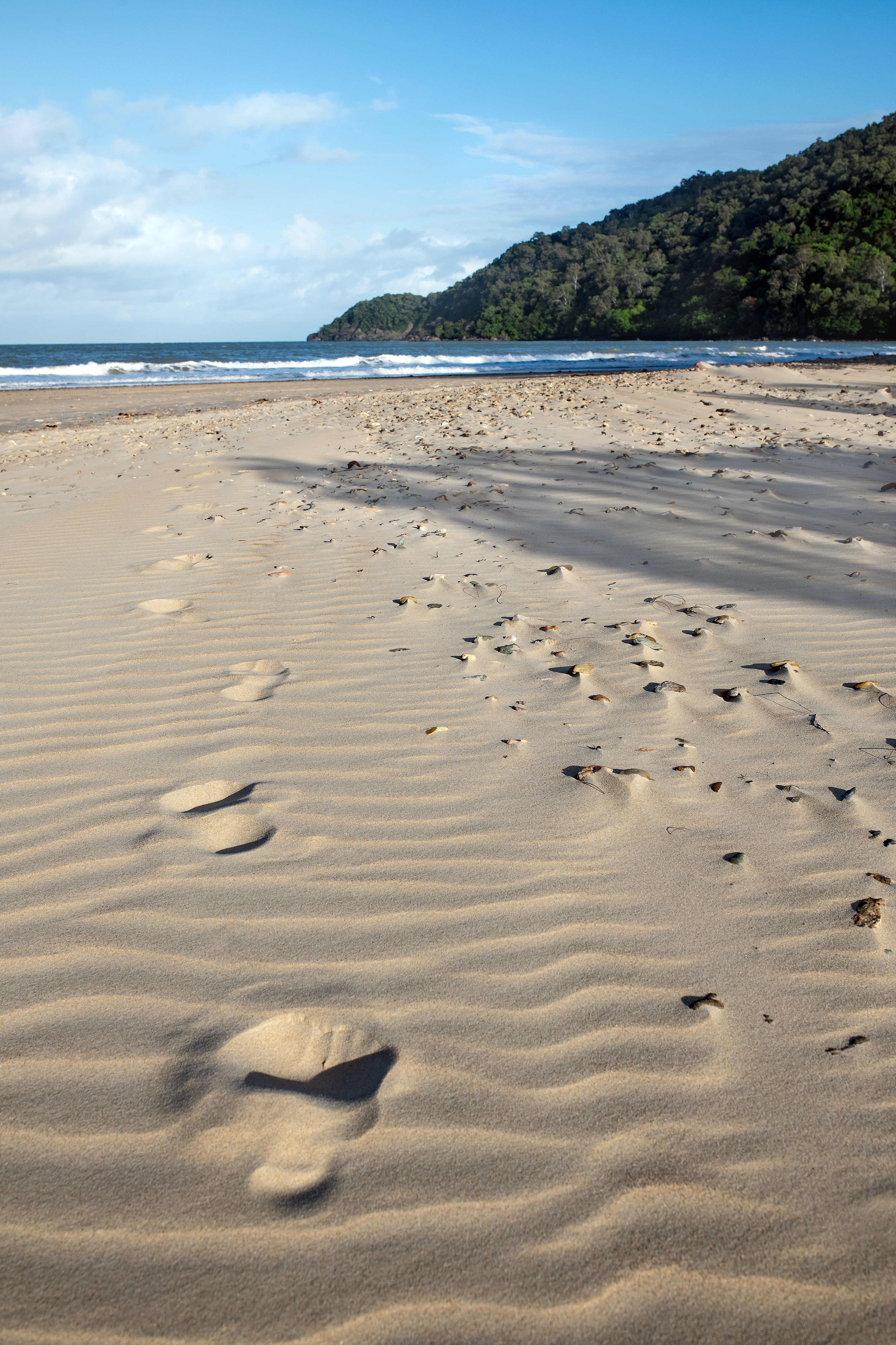 foot prints beach day start journey considerations stock image