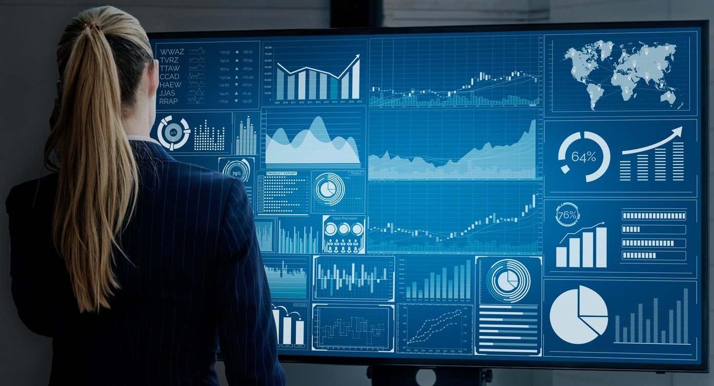 professional woman looking at dashboard