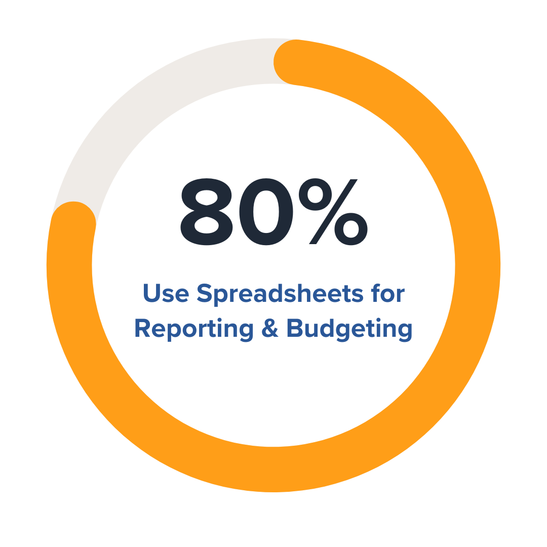 80 pc of orgs use spreadsheets